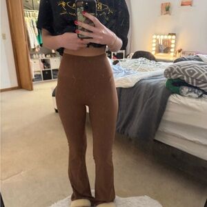 High-Waisted Brown Flare Pants